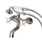 Kingston Brass Tub Wall Mount Clawfoot Tub Faucet with Hand Shower, Brushed Nickel KS225PXSN - alternate 1
